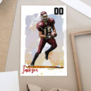 Custom Sketch Painting From Photo For Football Player, Sports Art — image 1