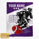 Customized Name & Number Star American Football Fleece Blanket — image 1