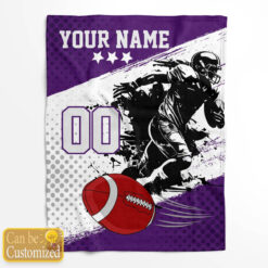 Customized Name & Number Star American Football Fleece Blanket — image 1